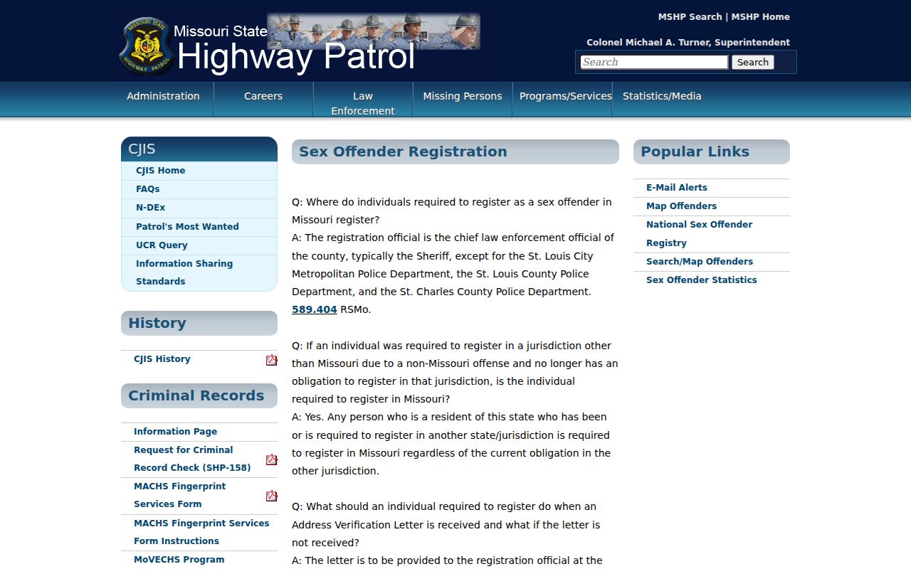 Missouri registration factsheet for Clinton County sex offender search readers