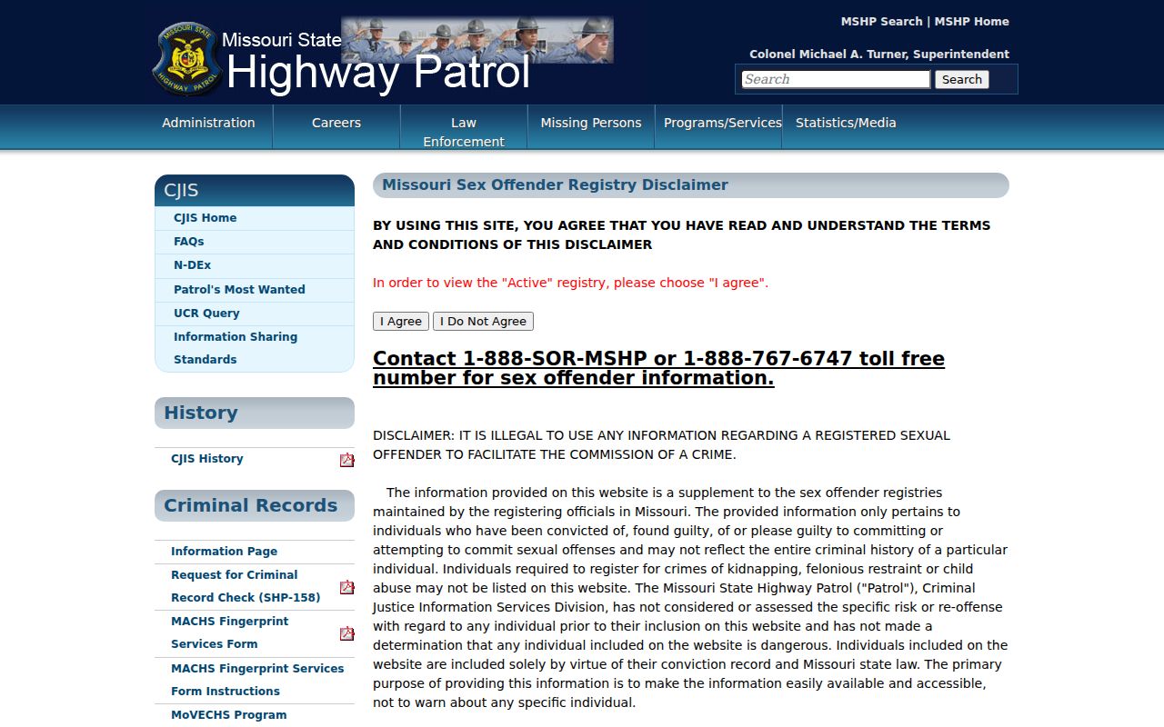 Clinton County sex offender registry overview from Missouri State Highway Patrol