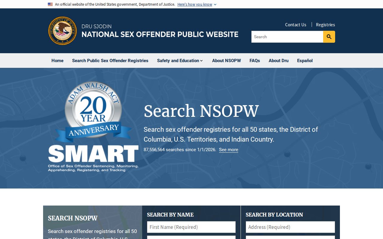 National registry search supporting a Clinton County sex offender search